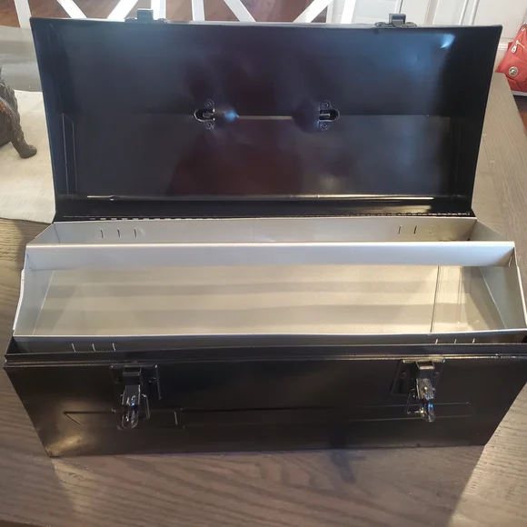 Sleek Black Metal Toolbox